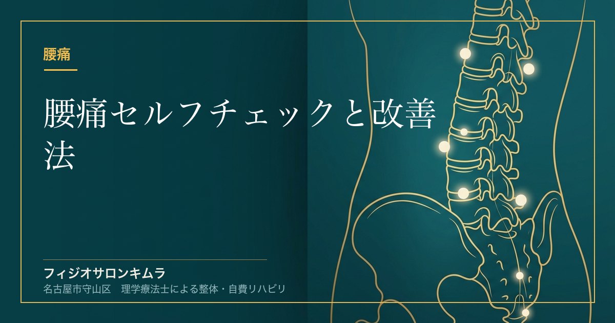 腰痛セルフチェックと改善法｜O’Sullivanアプローチで根本改善へ